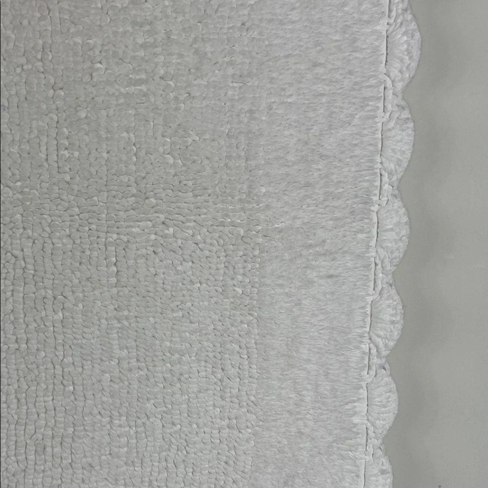 Shabby Chic Crochet Bath Mat Rug 100% Cotton White Oval 21